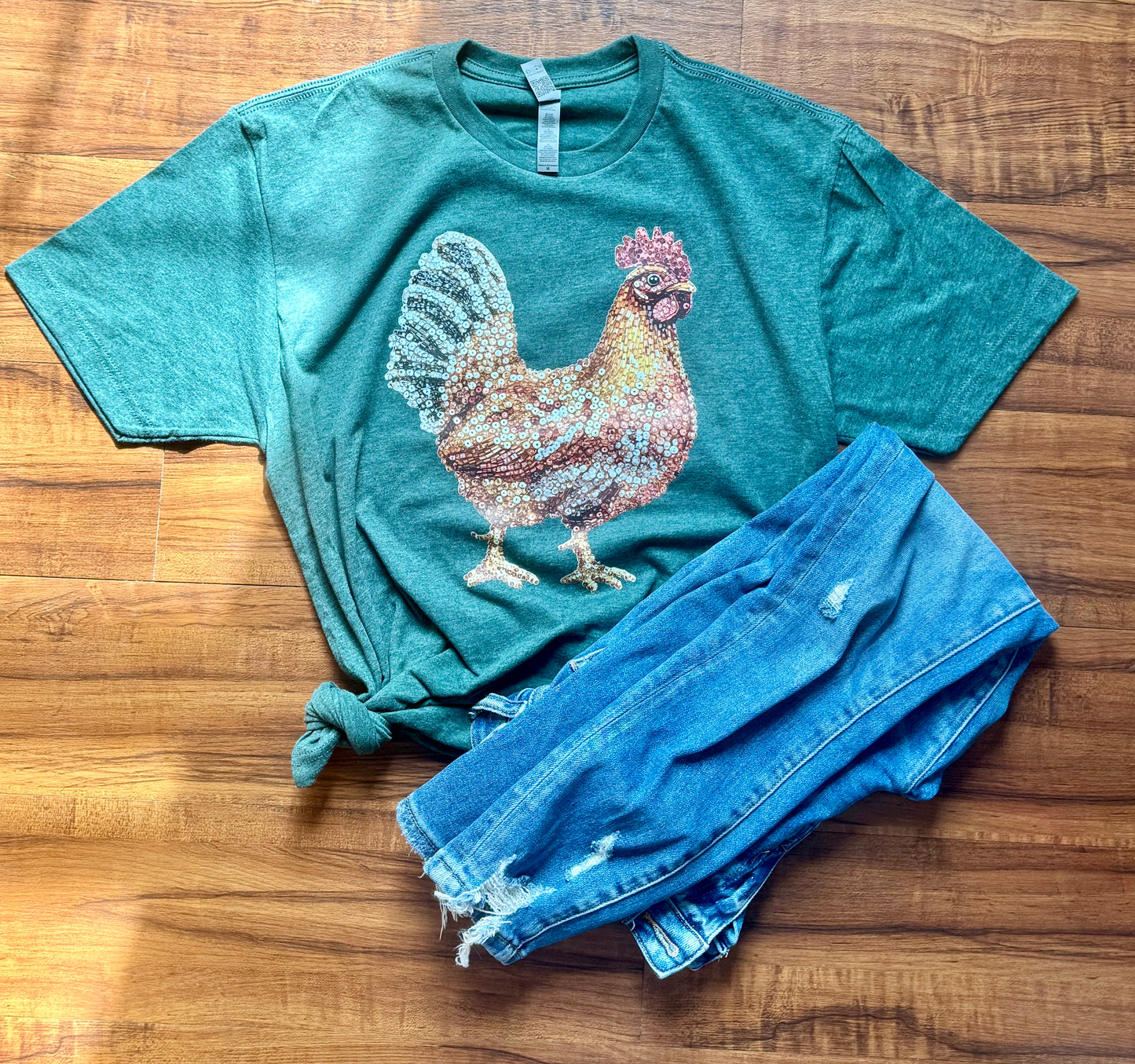 Faux rhinestone chicken