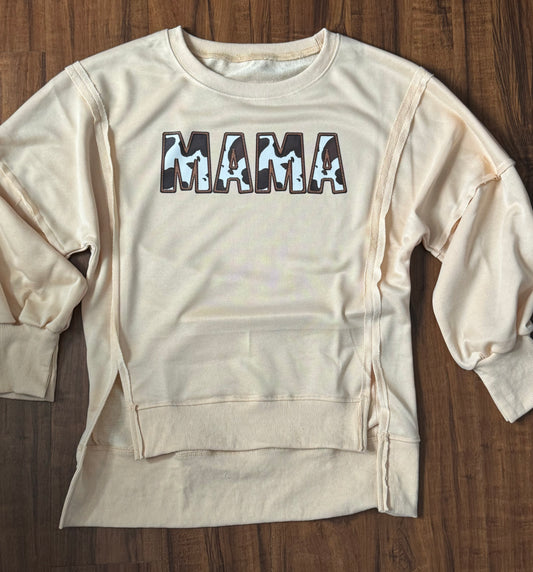 Cow Print Mama Sweatshirt